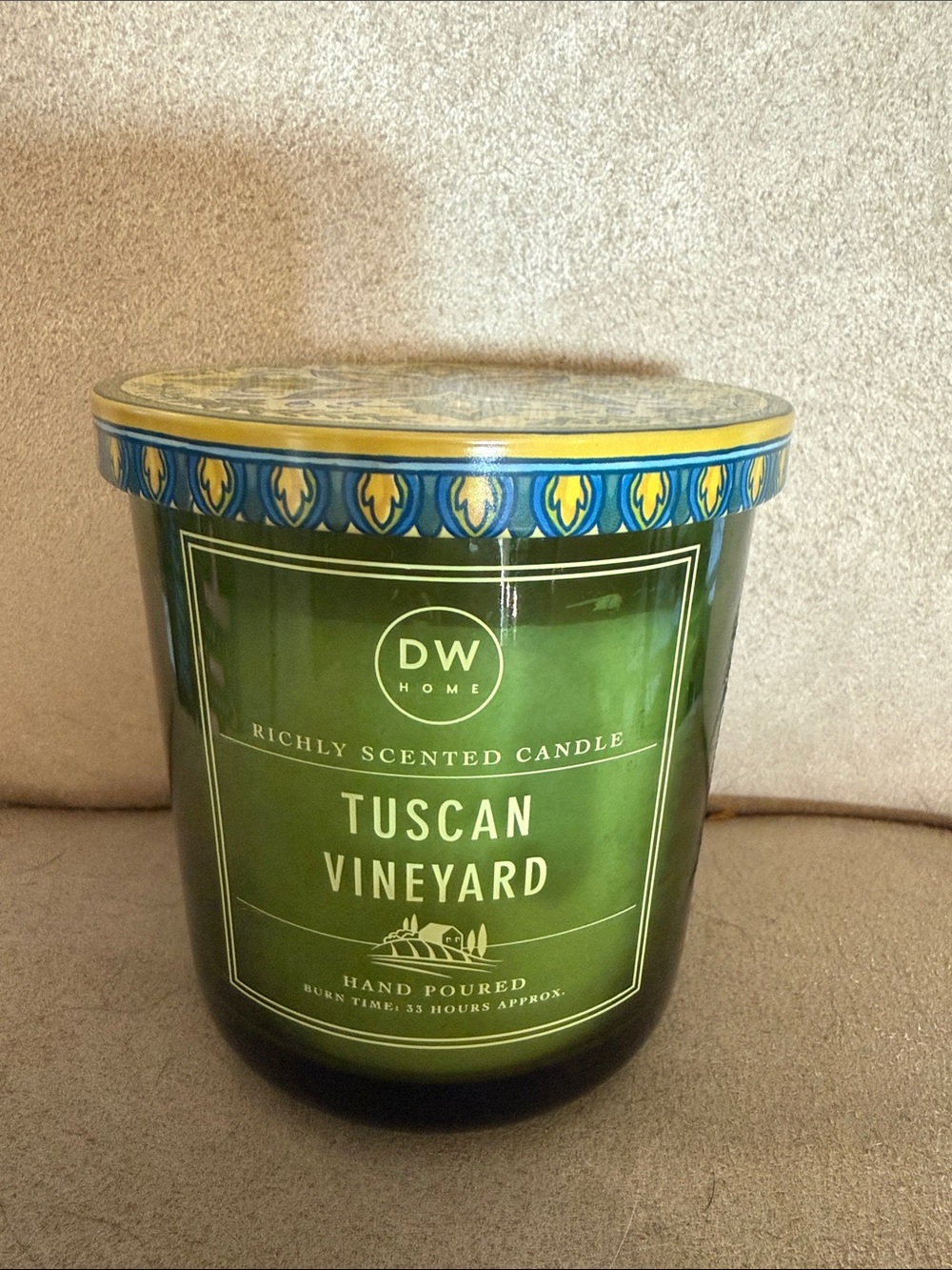 DW Home Green & Blue Tuscan Vineyard Decorative Scented Candle